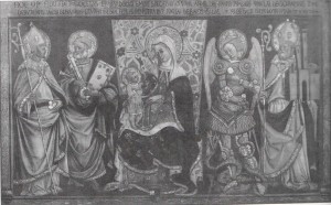 Madonna con Bambino tra San Nicolò, San Pietro, San Michele Arcangelo e San Petronio. (Tommaso Garelli, 1446)